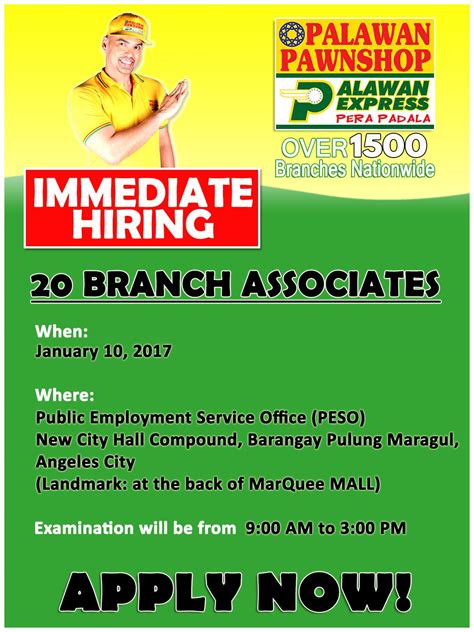 Palawan Pawnshop Jobs in Philippines .